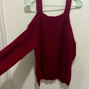 Burgundy off the shoulder sweater